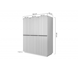 Skříň Nicole 150 cm - Námořnická modrá MDF / zlaté úchyty