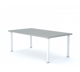 Školní lavice CLASSIC obdelník 1400x750, bílý rám/šedá deska velikost 4-6