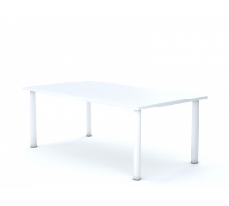Školní lavice CLASSIC obdelník 1400x750, bílý rám/bílá deska velikost 4-6