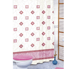 Koupelnový závěs růžové čtverce