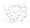 Dětská patrová postel s psacím stolem MAX 1 Grafit, bez matrace 80 X 200 , pro 3 osoby
