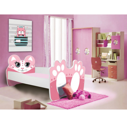 Postel s matrací BEAR PINK 160x80 Růžová