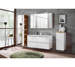 CAPRI BÍLÁ 811B nízká skříňka s košem na prádlo / White low cabinet with a laundry basket 35cm CU-C