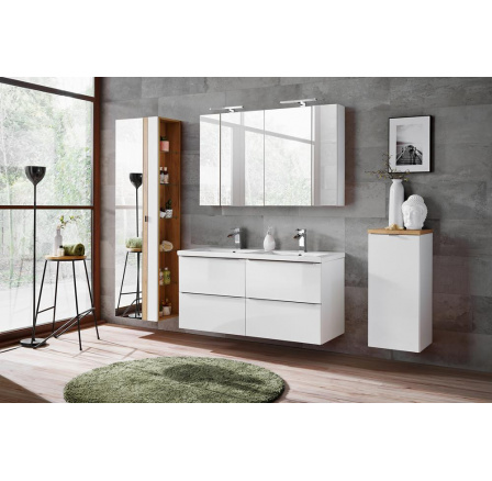 CAPRI BÍLÁ 811B nízká skříňka s košem na prádlo / White low cabinet with a laundry basket 35cm CU-C