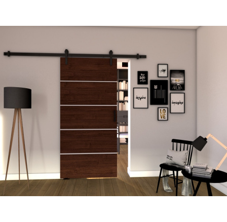 Posuvné dveře LOFT B100, Wenge/Černá