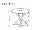 Jídelní stůl EDGAR 2, Efekt bílého mramoru/Černá