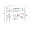 Dětská patrová postel ERYK 90x200 cm, včetně matrací, Přírodní