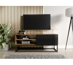 Avorio 120 TV skříňka Dub Artisan /Černý Lesk Dub Artisan, Černý Lesk 120x50