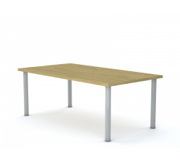 Školní lavice CLASSIC obdelník 1200x750, rám šedý/dubová deska velikost 4-6