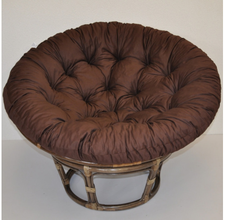 Ratanový papasan 110 cm hnědý polstr hnědý kepr