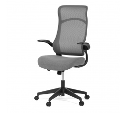 Kancelářská židle, houpací mech., šedý MESH, plast. Kříž