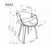 Jídelní židle K544, Šedá/Ořech
