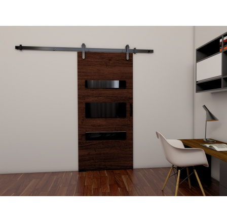 Posuvné dveře LOFT D100, Wenge/Černá