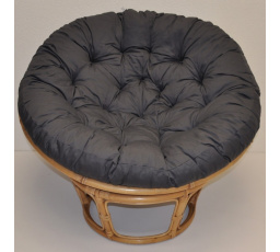 Ratanový papasan 115 cm medový - polstr šedý kepr