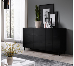 Tv komoda REJA KOM2D, černý lesk/černý lesk