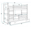 Dětská patrová postel RICO se šuplíkem 80x160 cm, bez matrace, Přírodní/Grafit
