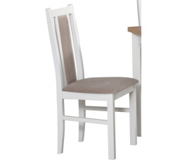 Jídelní židle BOSANOVA 14, (BOSS 14) bílá/ látka béžová 25X (DM)