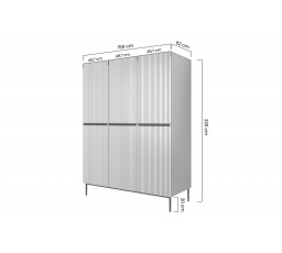 Skříň Nicole 150 cm - Námořnická modrá MDF / černé nožky