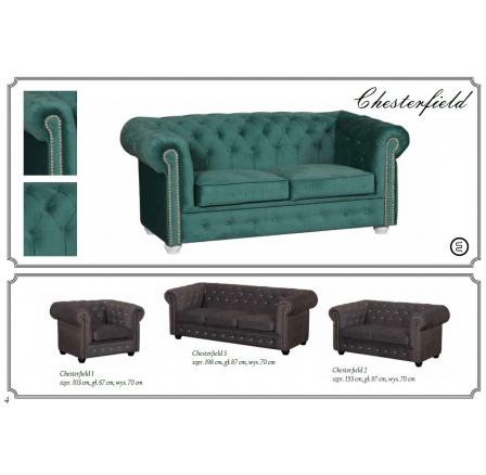 Sestava Chesterfield - obyčejné knoflíky