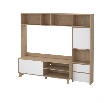 TV stěna Nerea 320 jackson hickory/bílý lesk