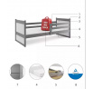 Dětská postel RICO 90x200 cm, bez matrace, Grafit/Bílá