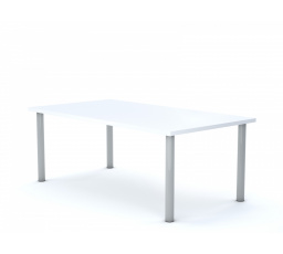 Školní lavice CLASSIC obdelník 1400x750, šedý rám/bílá deska velikost 4-6