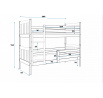 Dětská patrová postel CARINO 90x200 cm, včetně matrací, Bílá