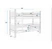 Dětská patrová postel CARINO Borovice RÁM BEZ ZÁSUVEK bez matrace 80 X 160