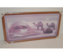 Obraz Sahara tmavý rám 50x100 cm