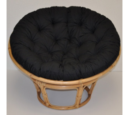 Ratanový papasan 115 cm medový - polstr černý