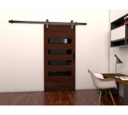 Posuvné dveře LOFT F100, Wenge/Černá