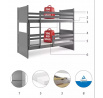 Dětská patrová postel RICO 80x160 cm, bez matrace, Grafit/Grafit