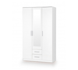 LIMA S-3 šatní skříň bílá / zrcadlo (3p=1ks)