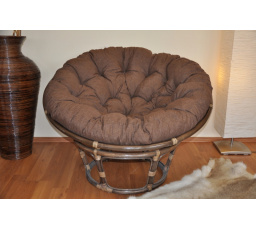 Ratanový papasan 110 cm hnědý polstr hnědý melír