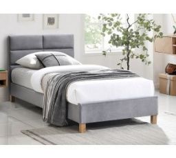 SIERRA VELVET BED 90x200 COLOUR GRAY/GBT TAP. 150