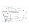 Dětská patrová postel MAX 3 Grafit, bez matrace 120 X 200