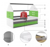 Dětská postel DOMI 1 Grafit, doplňky Zelená bez matrace 80 X 160