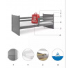 Dětská postel RICO 90x200 cm, bez matrace, Grafit/Grafit